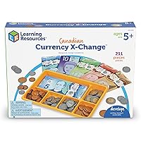 Learning Resources Canadian Currency-X-Change, Pretend Play Money for Kids, Develops Sorting and Money Skills, 211 Pieces, Ages 5+