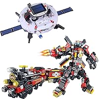STEM Projects for Kids Age 8-14, Train Sets Construct Kits for Kids Age 9-16, 8-in-2 Building Blocks Robots Toys Gifts for Boys, 766Pcs Building Sets for Teenage Ages 10 11 12 13 14 15.