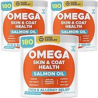 Omega 3 Alaskan Salmon Oil for Dogs (540 ct) Bundle - Dry&Itchy Skin Relief + Allergy Support - Shiny Coats - EPA&DHA Fatty Acids - Natural Salmon Oil Chews; Heart, Brain, Hip&Joint Support