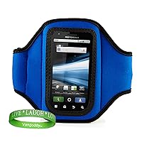 Quality BLUE HTC Droid Incredible 2 Armband with Sweat Resistant lining for HTC Droid Incredible 2 3G Android Phone (Verizon) + Live Laugh Love VanGoddy Wrist Band!!!