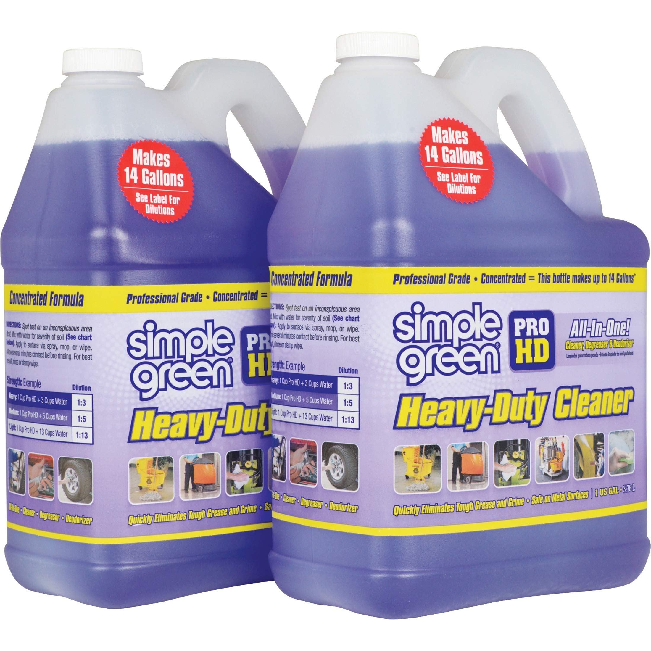 Simple Green SMP213421 Pro Hd Heavy Duty Cleaner, 1 gal Bottle, 11" Height, 5" Width (Pack of 2)