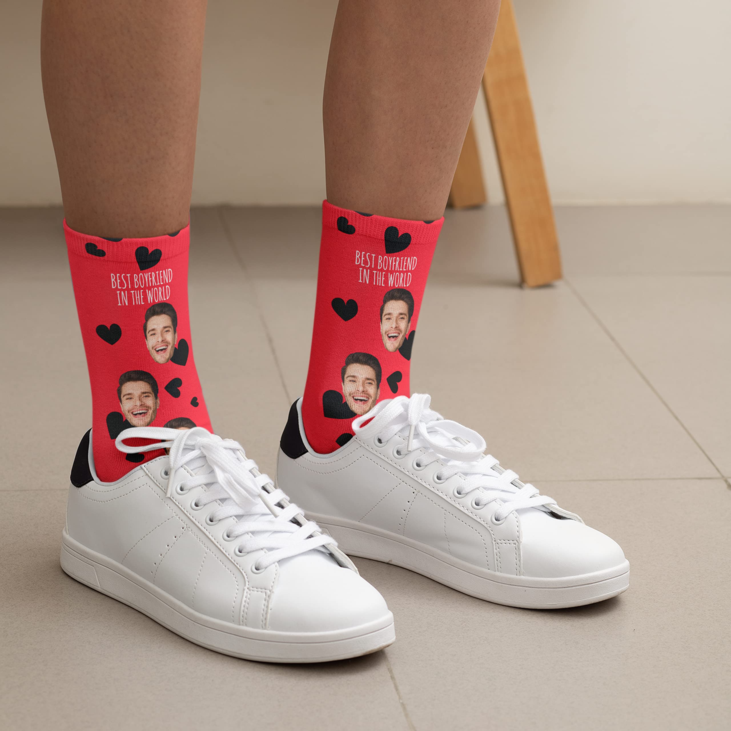 UPDATED Custom Photo Socks with Faces - Print Your Picture, Photo - Personalized Funny Crew Sock Gifts for Men Women