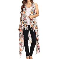 Sakkas Hatice Light Colorful Poncho Wrap Cardigan Top with African Ankara Print