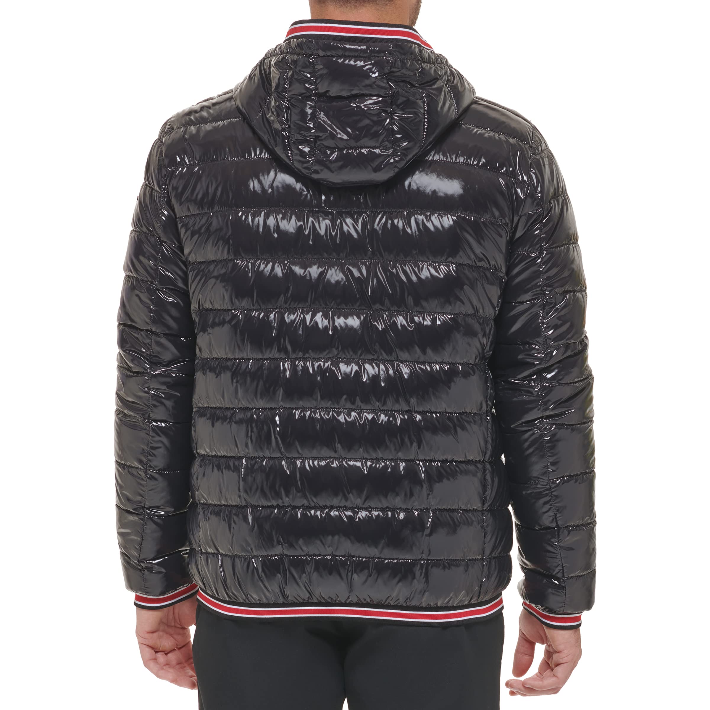 Calvin Klein Hooded Shiny Puffer Jackets, Winter Coats for Men