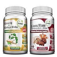 Mushroom Supplement, 10-in-1 Blend with Lions Mane, Cordyceps, Shiitake, Chaga,Turkey Tail, Combined with Our Energy and Brain Focus Natural Booster of Ginseng Root and Ginkgo Biloba