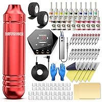 Tattoo Pen Kit Wormhole Cartridge Rotary Complete Professional Tattoo  Machine for Beginners (TK108) (Red)
