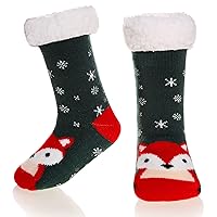 SeeyAN Kids Boys Girls Warm Slipper Socks Cute Animal Soft Thicken Winter Thermal Fleece Fuzzy Non-Skid Children Home Socks