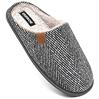 COFACE Unisex Mens Womens Cozy Memory Foam Scuff Slippers Casual Slip On Warm House Shoes Indoor/Outdoor Felt Sandal Slippers With Arch Support Rubber Sole Size 4-15