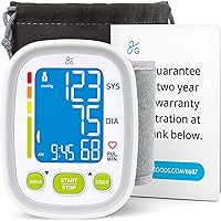 Greater Goods Wrist Blood Pressure Monitor - Backlit Digital BPM for Home or On-The-Go, Premium Cuff | Designed in St. Louis