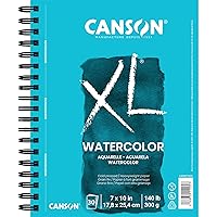 Canson XL Series Watercolor Paper, Wirebound Pad, 7x10 inches, 30 Sheets (140lb/300g) - Artist Paper for Adults and Students - Watercolors, Mixed Media, Markers and Art Journaling