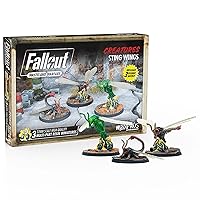Fallout Wasteland Warfare: Creatures - Sting Wings - 3 Unpainted Resin Miniatures, RPG, Includes Scenic Bases, 32MM Scale Figures, Tabletop Roleplaying Game Minifigures,Grey