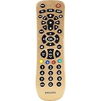 Philips Universal Remote Control Replacement for Samsung, Vizio, LG, Sony, Sharp, Roku, Apple TV, RCA, Panasonic, Smart TVs, Streaming Players, Blu-ray, DVD, Simple Setup, 3 Device, Gold, SRP3219G/27