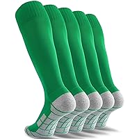 CWVLC Soccer Socks (1/3/5 pairs) Team Sport Knee High Socks for Adult Youth Kids