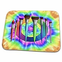 3dRose Tie dye design with art brushes and color wheel, for... - Dish Drying Mats (ddm-351997-1)