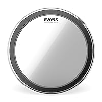 Evans EMAD2 Clear Bass Drum Head, 22” – Externally Mounted Adjustable Damping System Allows Player to Adjust Attack and Focus – 2 Foam Damping Rings for Sound Options - Versatile for All Music Genres