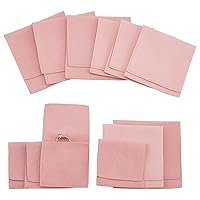 nbeads Pack of 12 Pink Microfibre Jewellery Bags, 3 Sizes Composite Leather Luxury Jewellery Gift Bag Bracelets Necklace Earrings Rings Packaging Bag Envelope Style Sac for Wedding Gift Storage
