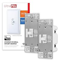 Z-Wave Smart Light Switch, Smart Toggle Light Switch, QuickFit & SimpleWire, 3-Way Ready, Works with Alexa, Google Assistant, ZWave Hub Required, Repeater/Range Extender, White, 2 Pack, 54912