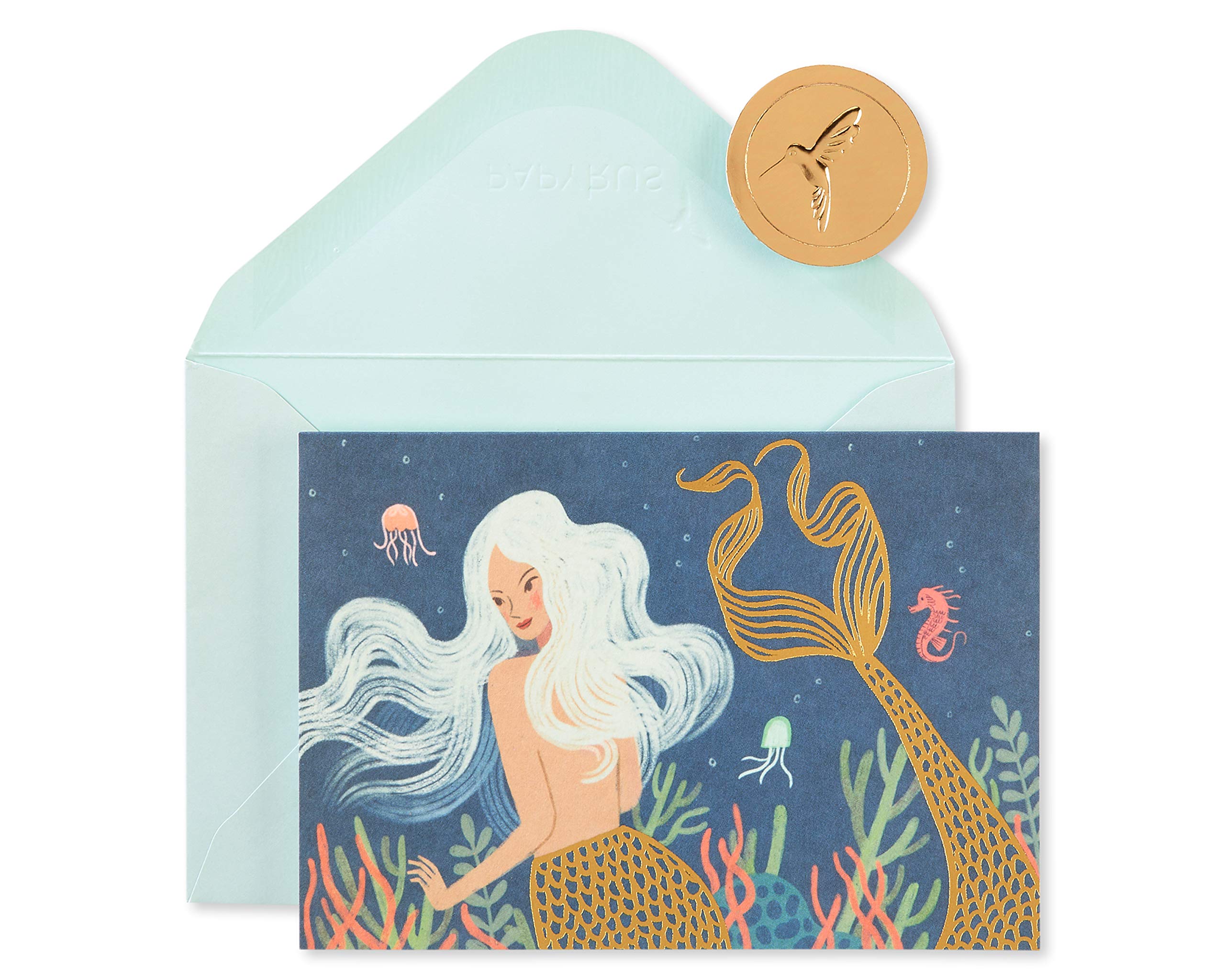 Papyrus Blank Cards with Envelopes, Mermaid (14-Count)