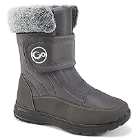 Almusen Snow Boots for Womens Winter Shoes: Warm Fur Lining Mid Calf Boots Women Anti Slip Waterproof Hook Loop Comfortable Outdoor Boot