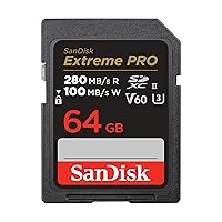 SanDisk 64GB Extreme PRO SDXC UHS-II Memory Card - C10, U3, V60, 6K, 4K UHD, SD Card - SDSDXEP-064G-GN4IN