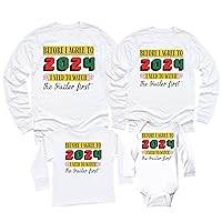 Goodbye 2023 Hello 2024 Happy New Year Matching Family Long Sleeve Shirt White