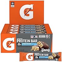 Gatorade Whey Protein Bars, Cookies & Crème, 2.8 oz bars (Pack of 12, 20g of protein per bar)