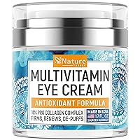 Eye Cream - Anti Aging Under & Care with Hyaluronic Acid Vitamin E Made in USA Dark Circles Treatment for Women Effective Bags Puffiness 1.7 Fl Oz