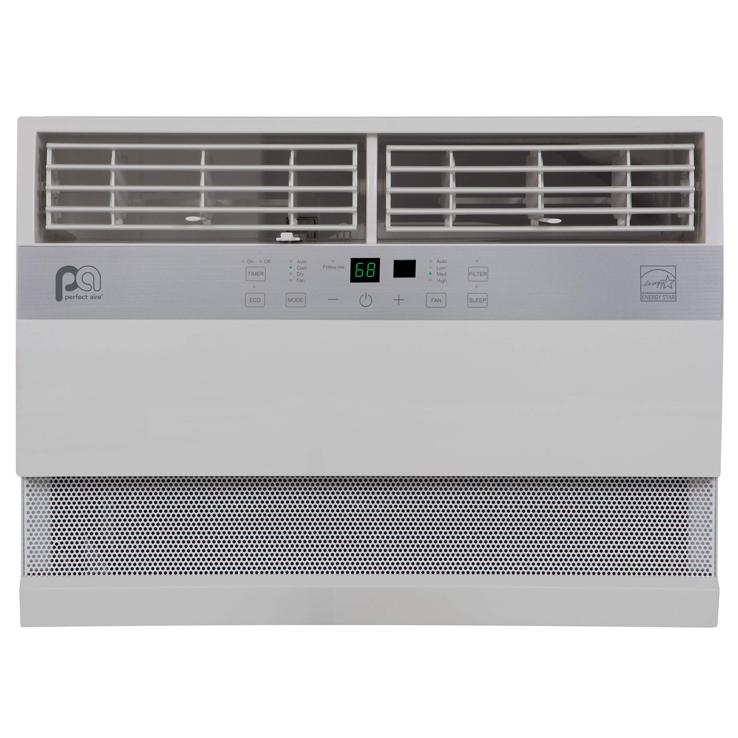 PerfectAire 12,000 BTU 115-Volt Flat Panel Energy Star Window Air Conditioner, Full-Function Remote, Installation Kit, 550 sq. ft.