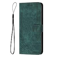ONNAT-Magnetic Flip Purse Case for iPhone 15/15 Plus/15 Pro/15 Pro Max Embossed Texture PU Leather Cover Shell TPU Shockproof with Card Slots and Kickstand (Green,15 Pro Max)