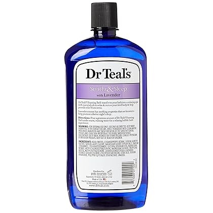 Dr Teal's Foaming Bath with Pure Epsom Salt, Soothe & Sleep with Lavender, 34 fl oz (Packaging May Vary)