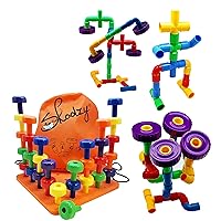 Skoolzy Colorful Stacking Building Blocks for Toddlers - Educational Toys for 3 Year Olds