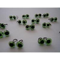 3 Pairs of Glass Eyes - Choose The Size and Color - Felting and Teddy Bears (4mm, Green)