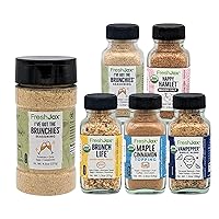 FreshJax Organic Breakfast Seasoning Bundle | 5 Sampler Sized and 1 Large Bottle | Non GMO, Gluten Free, Keto, Paleo, No Preservative