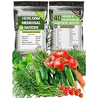 Supreme Vegetable, Lettuce, Greens and Medicinal Herbal Seeds for Planting Indoor, Outdoor and Hydroponic - Non-GMO, USA Grown - Total 50 Individual Bags with Most Needed Heirloom Seeds