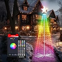 7.87Ft Outdoor Lighted Christmas Tree, 355 LEDs, Color Changing with App & Remote Control