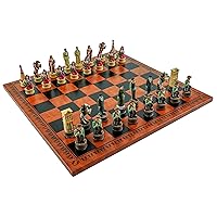 American West Chessmen, Cowboys & Indians with Georgio Chess Board from Italy