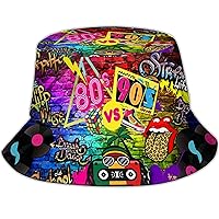 Fashion Retro 80s 90s Bucket Hat Rave Festival Party Outfit for Women Men Fisherman Sun Hat