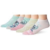 Disney Women's Lilo & Stitch 5 Pack No Show Socks