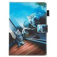 Flip Case for Amazon Fire HD 8 2020,Cat Tiger Butterfly Animals Floral Pattern Pu Leather Case Auto Sleep/Wake Cover Magnetic Clasp
