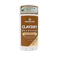 Zion Health Adama Clay Dry Deodorant Stick, Citrus Blossom, 2.8 Oz