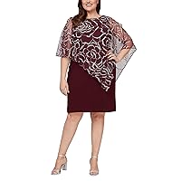 S.L. Fashions Women's Plus Size Short Popover Cape Dress