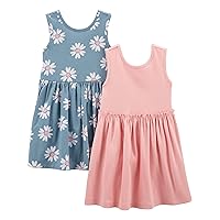 Girls' Short-Sleeve and Sleeveless Dress Sets, Pack of 2