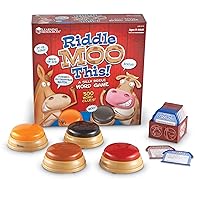 Learning Resources Riddle Moo This - A Silly Riddle Word Game, 150 Cards, 4 Buzzers, Ages 5+,Red