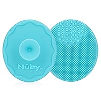 Nuby Scrubbies Silicone Bath Brush - BPA-Free Baby Essentials - Baby Bath Accessories - (2-Pack) Blue