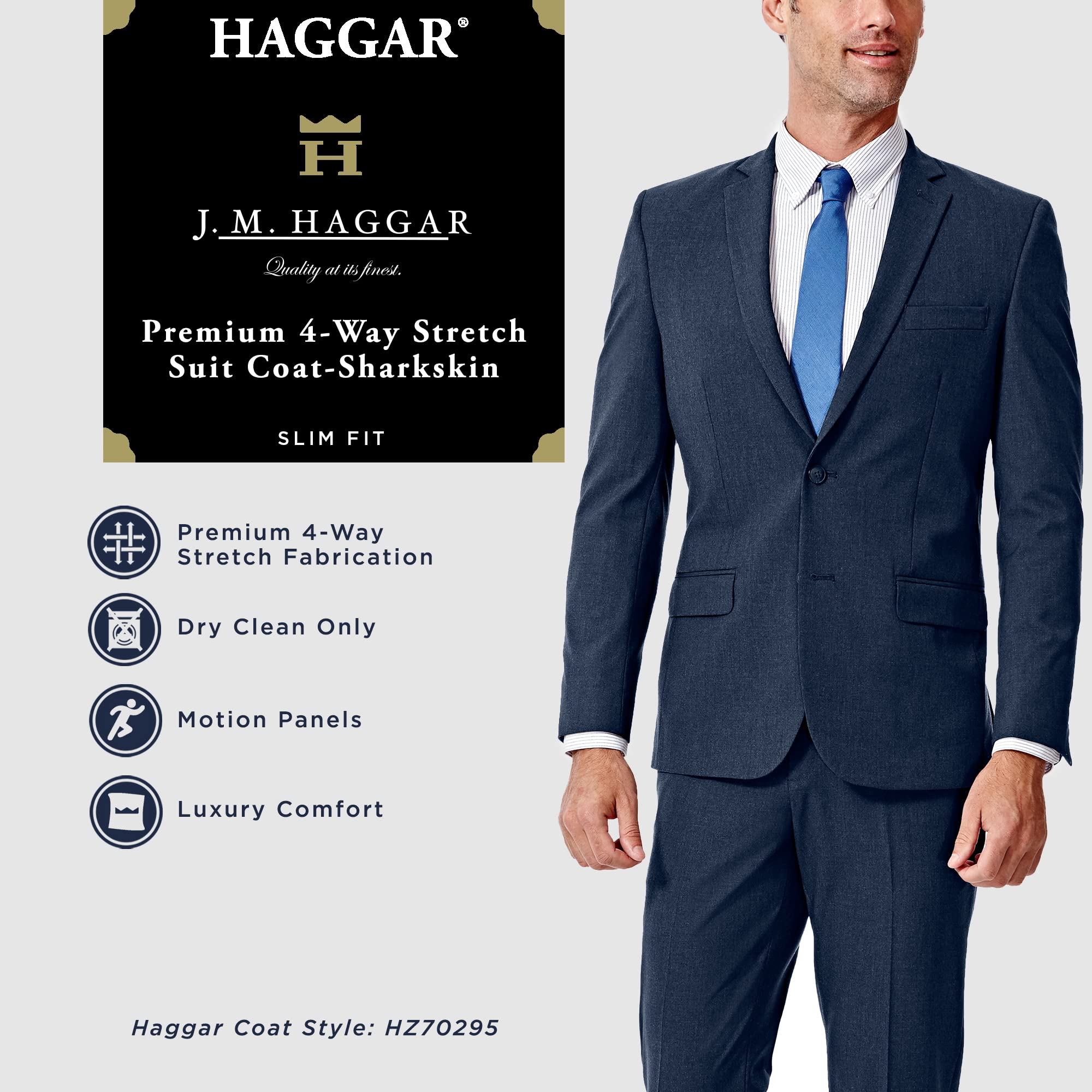 Haggar Men's Premium Stretch Slim Fit Suit Separates-Pants & Jackets