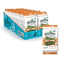 gimMe - White Cheddar - (Pack of 12) Sharing Size - Organic Roasted Seaweed Sheets - Keto, Vegan, Gluten Free - Great Source of Iodine & Omega 3’s - Healthy On-The-Go Snack for Kids & Adults