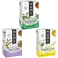 Organic Herbal Tea Variety, 52 Tea Bags Total, Moroccan Mint, Sweet Slumber, Chamomile Lemon (Packaging May Vary)