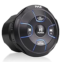 Pyle Amplified Wireless BT Audio Controller - Waterproof-Rated Marine Receiver Remote Control for Car, Truck, Boat, 4x4, PowerSport Vehicles (800 Watt) (PLMRBT19), Black