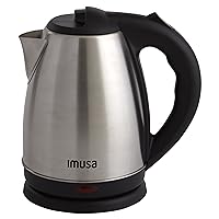 IMUSA USA GAU-18220 1.8 Liter Cordless Stainless Steel Electric Tea Kettle with Easy To Serve Pouring Spout