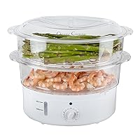 Vegetable Steamer Rice Cooker- 6.3 Quart Electric Steam Appliance with Timer for Healthy Fish, Eggs, Vegetables, Rice, Baby Food by Classic Cuisine, 11